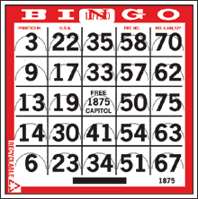 1-On Pushout Bingo Card Pushout Bingo Card